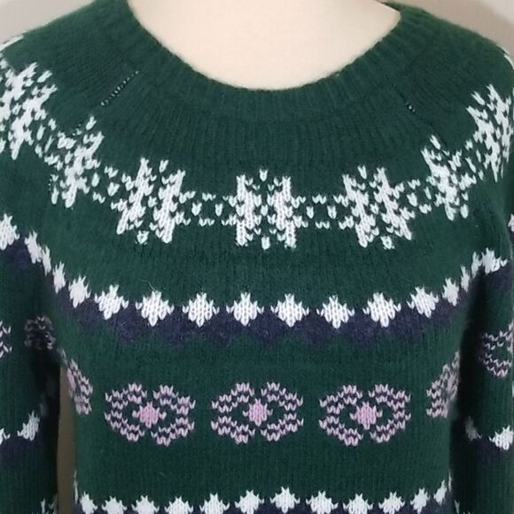 {Sonoma} Green Fairisle Pattern Pullover Sweater - Picture 3 of 7